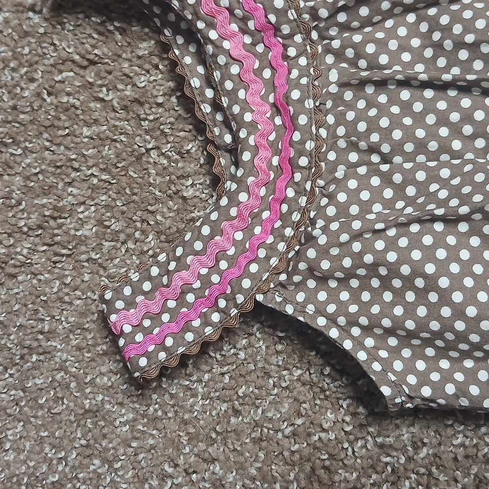 Genuine Kids From Oshkosh Brown Polka Dot Ruffle Dress Girls Size 2T - Picture 3 of 12
